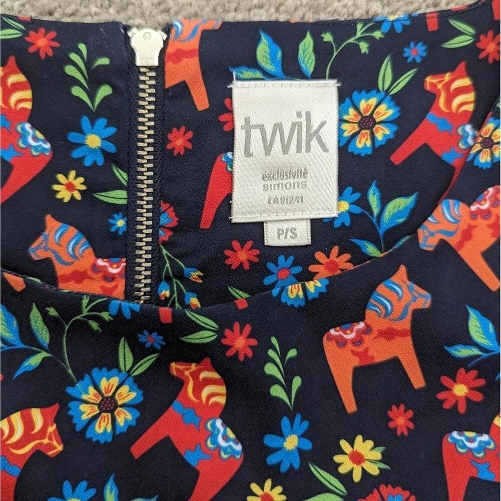 Twik PIÑATA print short sleeve oversized blouse women's small - Picture 5 of 11